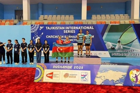 Azerbaijani badminton players bring home three medals from Tajikistan