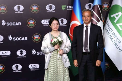 Bakıda qadın şahmatçılar arasında Dünya Kubokunun bağlanış və mükafatlandırma mərasimi olub - FOTO