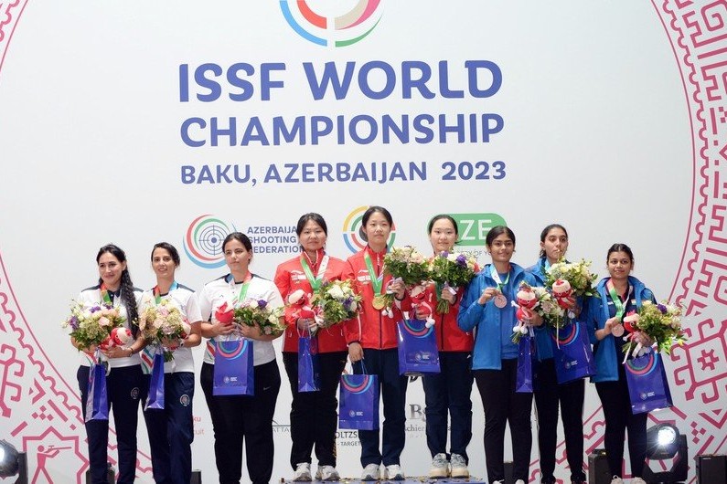 Azerbaijani female shooters claim silver at 2023 ISSF World Shooting Championships in Baku