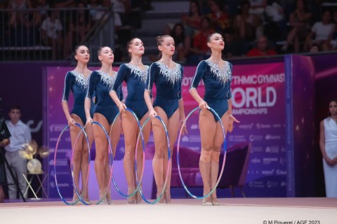The performance of the Azerbaijan group gymnastics team at the World Championship - PHOTO