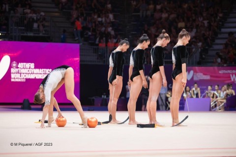 The performance of the Azerbaijan group gymnastics team at the World Championship - PHOTO
