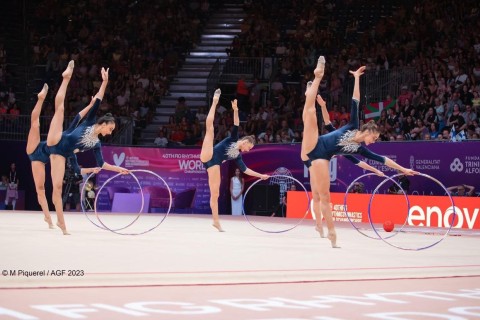The performance of the Azerbaijan group gymnastics team at the World Championship - PHOTO