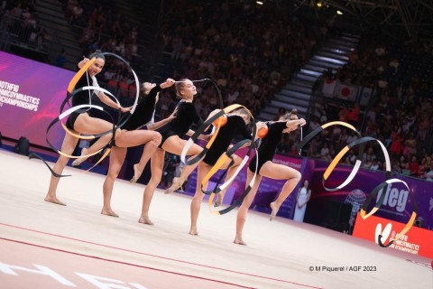The performance of the Azerbaijan group gymnastics team at the World Championship - PHOTO