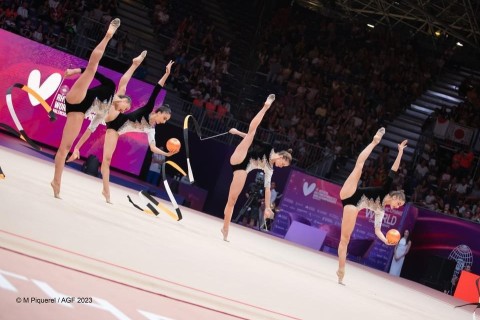 The performance of the Azerbaijan group gymnastics team at the World Championship - PHOTO