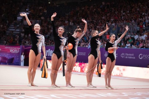 The performance of the Azerbaijan group gymnastics team at the World Championship - PHOTO