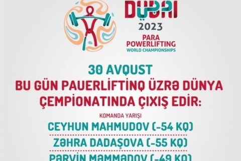 The Azerbaijani national team will participate in the World Powerlifting Championship