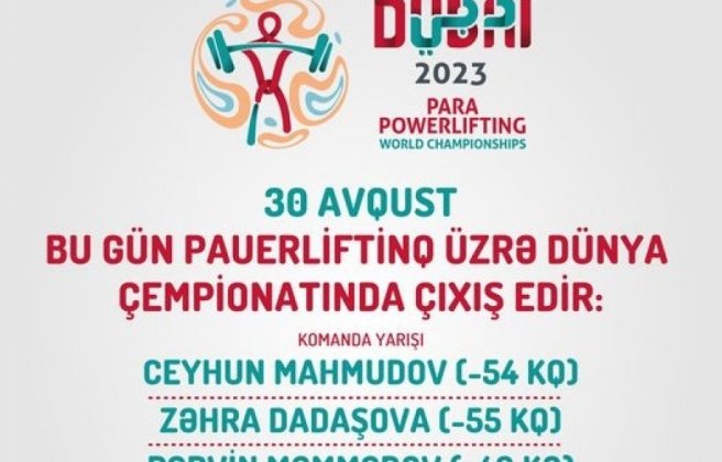 The Azerbaijani national team will participate in the World Powerlifting Championship