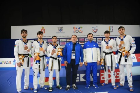 Azerbaijani taekwondo players won a medal in the team competition - PHOTO