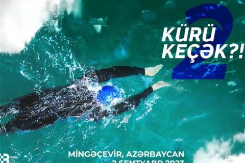 The most interesting moments of the open water swimming competition "Let's cross the Kura?!" - VİDEO