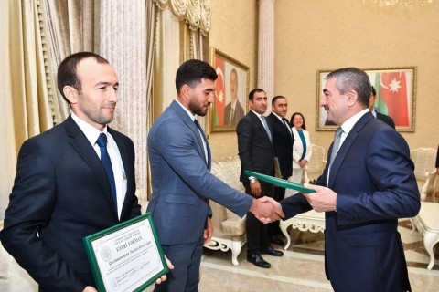 The Azerbaijani national team, which won a silver medal at the European Championship, was awarded - PHOTO
