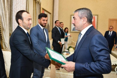 The Azerbaijani national team, which won a silver medal at the European Championship, was awarded - PHOTO