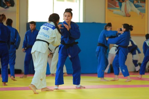 The preparation of Azerbaijani Judokas for the Baku Grand Slam tournament - PHOTO