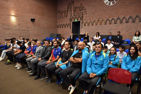 Farid Gayibov met with athletes who successfully represented Azerbaijan and their coaches - PHOTO
