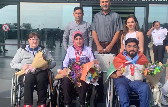 The para-shooters returning from the World Cup have been welcomed