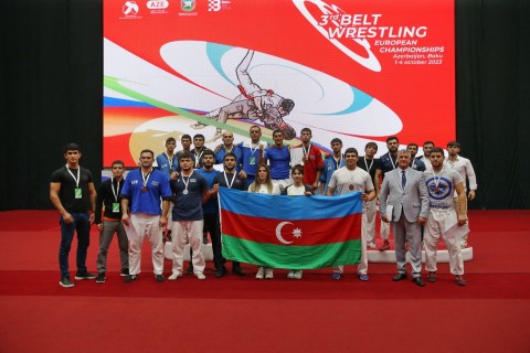 Azerbaijani Belt Wrestlers got 30 medals in the European Championship - PHOTO