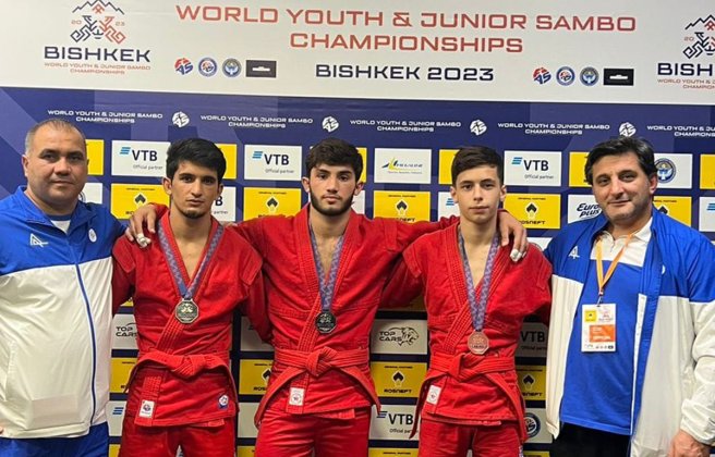 Azerbaijani sambo players return got 5 medals in the World Championship - PHOTO