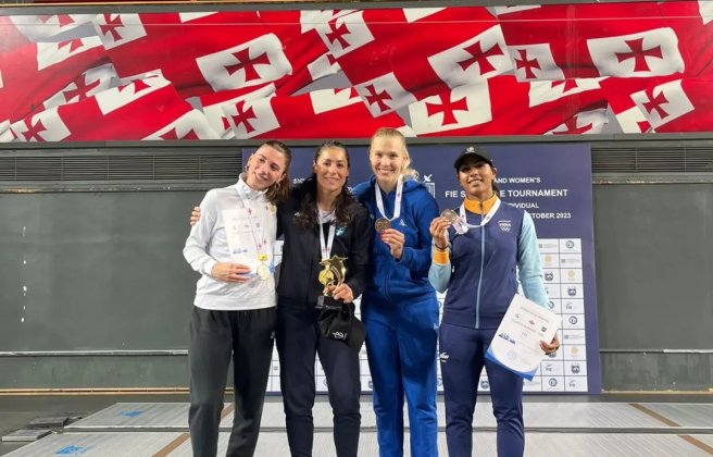 Azerbaijani fencer won a bronze medal at the "Satellite" tournament - PHOTO