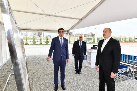 Президент Ильхам Алиев заложил фундамент спортивного комплекса в городе Физули - ФОТО