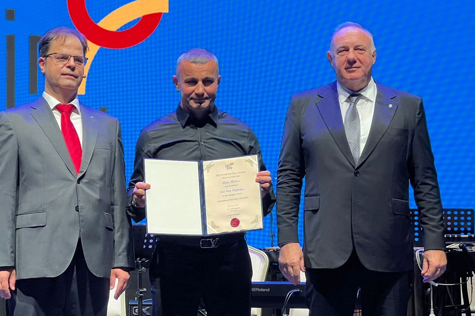 "Jean Borotra World Fair Play Career" award was presented to Gurban Gurbanov
