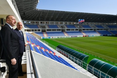 President Ilham Aliyev viewed conditions created in Mehdi Huseynzade Sumgayit City Stadium - PHOTO