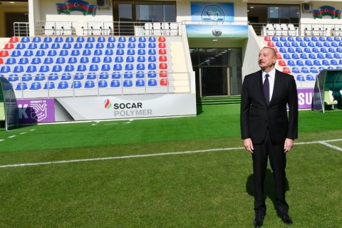 President Ilham Aliyev viewed conditions created in Mehdi Huseynzade Sumgayit City Stadium - PHOTO