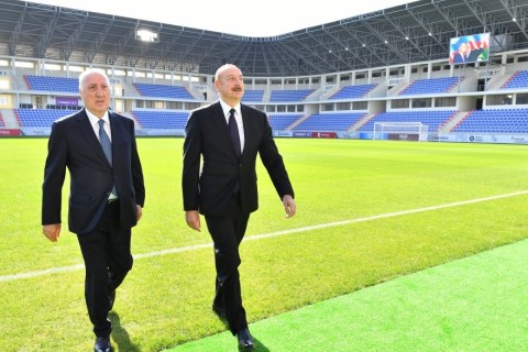 President Ilham Aliyev viewed conditions created in Mehdi Huseynzade Sumgayit City Stadium - PHOTO