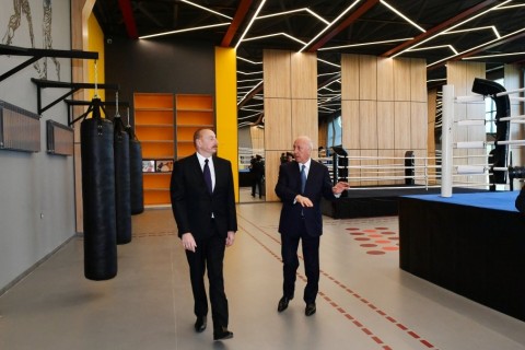 President Ilham Aliyev viewed conditions created in Mehdi Huseynzade Sumgayit City Stadium - PHOTO