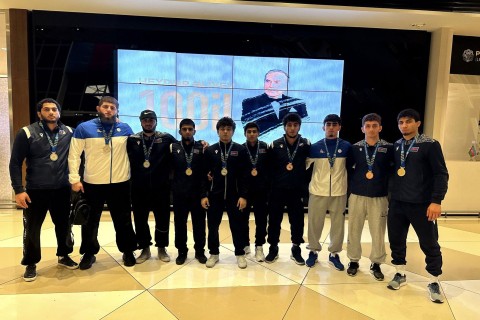 There was a welcoming ceremony for Azerbaijani athletes after the Universiade - PHOTO