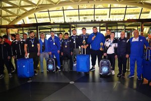 There was a welcoming ceremony for Azerbaijani athletes after the Universiade - PHOTO