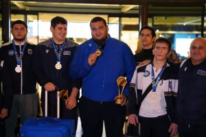 There was a welcoming ceremony for Azerbaijani athletes after the Universiade - PHOTO