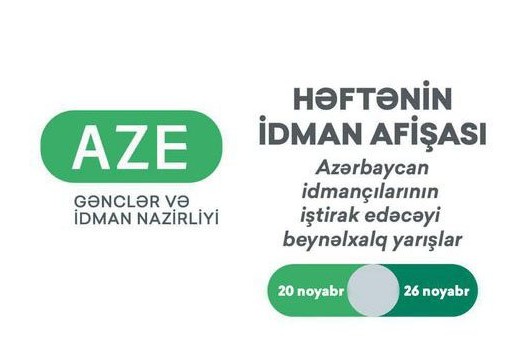 Beynəlxalq yarışlar üzrə HƏFTƏNİN İDMAN AFİŞASI