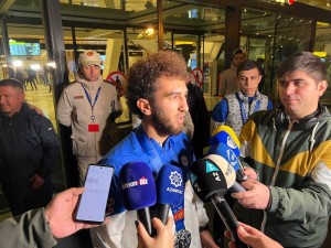 Азербайджанские боксеры, установившие рекорд на чемпионате Европы, вернулись на родину - ФОТО