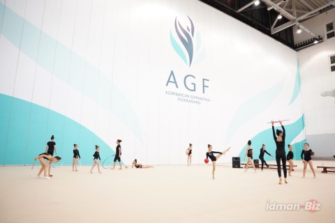 Gymnasts from Ganja, Masalli and Lankaran are training at the National Gymnastics Arena - PHOTO