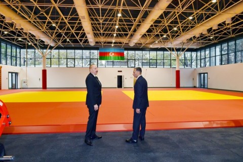 Prezident cüdo üzrə milli komandalar üçün Təlim-Məşq Mərkəzində yaradılan şəraitlə tanış olub - FOTO