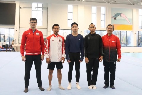 Команда Индонезии по спортивной гимнастике готовится к новому сезону в Баку - ФОТО