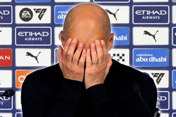 Pep Guardiola: “Even if the referee played for Man City, he’d be disappointed, that’s for sure.”
