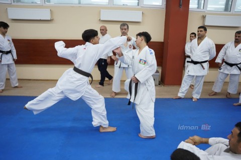 Hitoshi Kasuya, 9th degree black belt, at a seminar in Baku - PHOTO