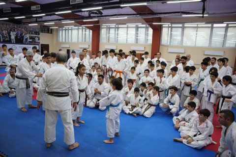 Hitoshi Kasuya, 9th degree black belt, at a seminar in Baku - PHOTO