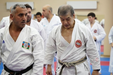 Hitoshi Kasuya, 9th degree black belt, at a seminar in Baku - PHOTO