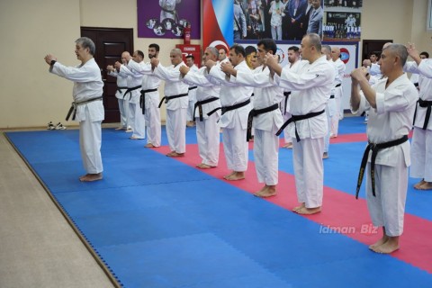 Hitoshi Kasuya, 9th degree black belt, at a seminar in Baku - PHOTO