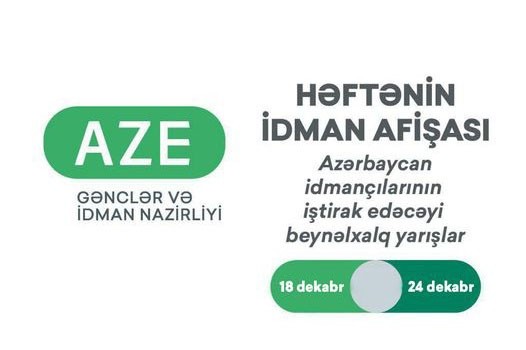 Beynəlxalq yarışlar üzrə HƏFTƏNİN İDMAN AFİŞASI