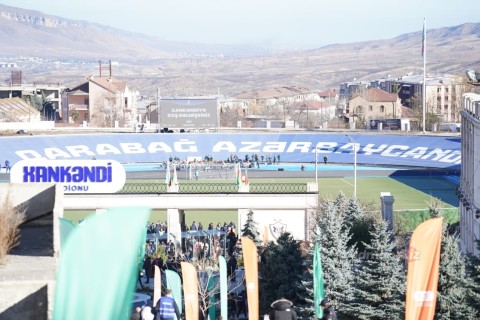 Khankendi City Stadium is ready for the historic game - PHOTO - VIDEO