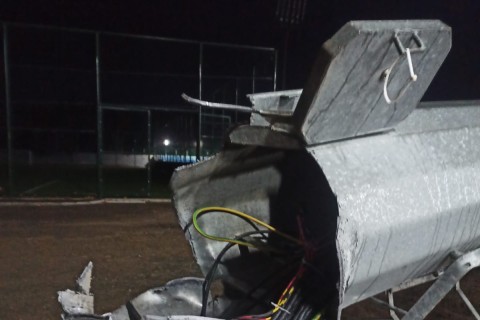 A light pole fell in Tovuz, the game was postponed - PHOTO - VIDEO