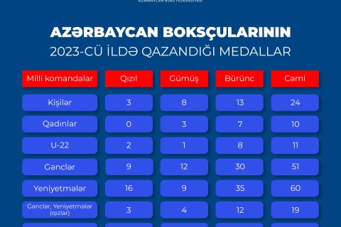 Azərbaycan boksçuları 2023-cü ildə 179 medal qazanıblar - TƏHLİL