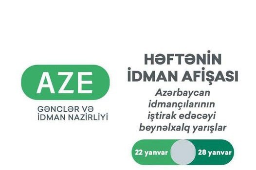 İdmançılarımızın iştirak edəcəyi beynəlxalq yarışlar üzrə həftənin İDMAN AFİŞASI