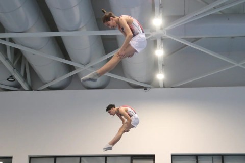 Gimnastlar yoxlama məşqi keçiblər - FOTO