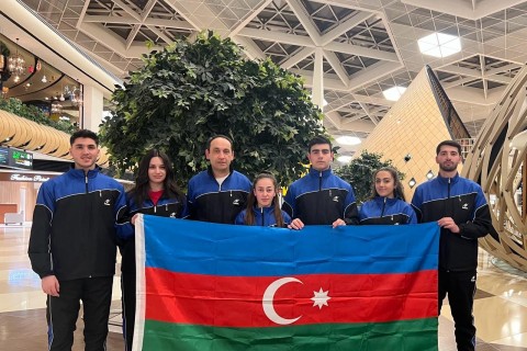 Azerbaijani table tennis players left for Kazakhstan