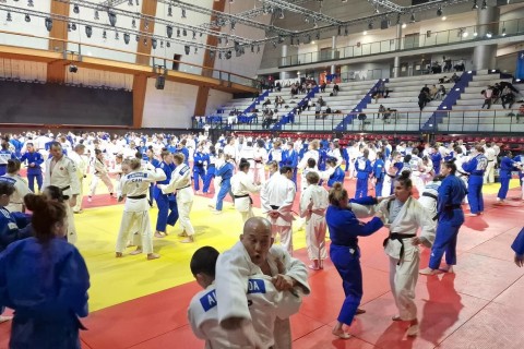 Azerbaijani judokas at the international training camp - PHOTO