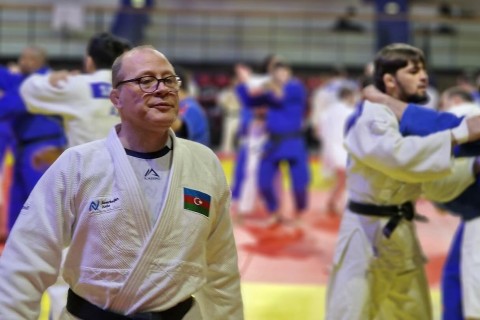Azerbaijani judokas at the international training camp - PHOTO