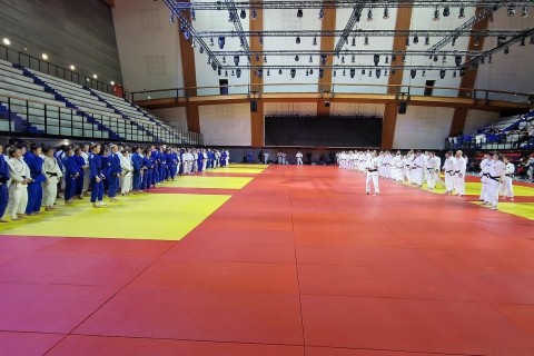 Azerbaijani judokas at the international training camp - PHOTO